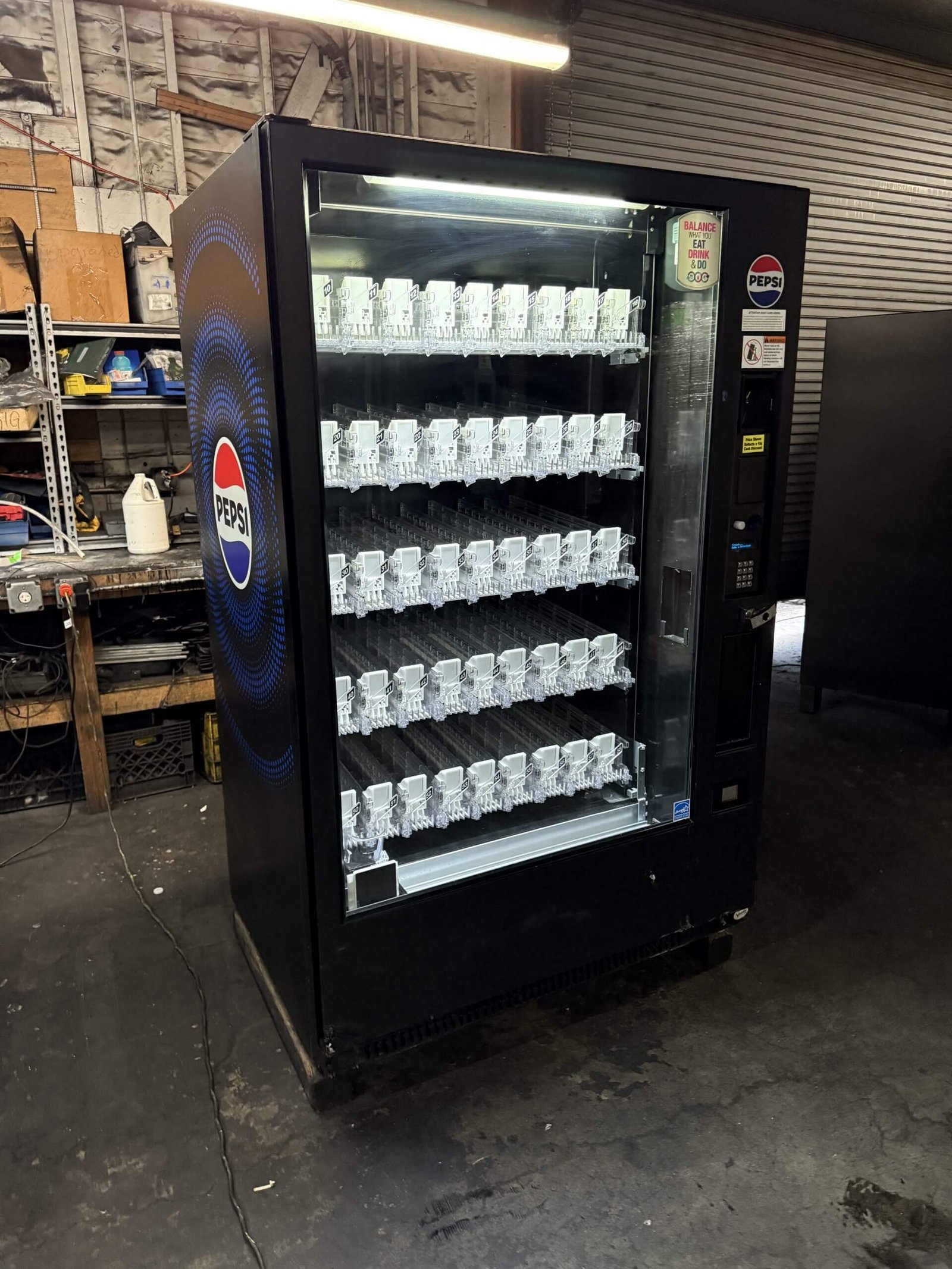 Refurbished Vendo GF-9 Glass Front Vending Machine — 45 Selections, Robotic Delivery Refurbished Vendo GF-9 Glass Front Vending Machine — 45 Selections, Robotic Delivery