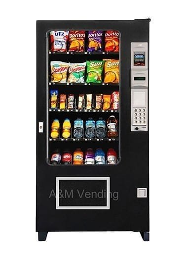 Used AMS 35 Combo Vending Machine — Snacks & Drinks, 28 Selections, SensIt Delivery Used AMS 35 Combo Vending Machine — Snacks & Drinks, 28 Selections, SensIt Delivery