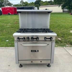 Asber AER-6-36-NG 36″ 6-Burner Natural Gas Restaurant Range w/Oven
