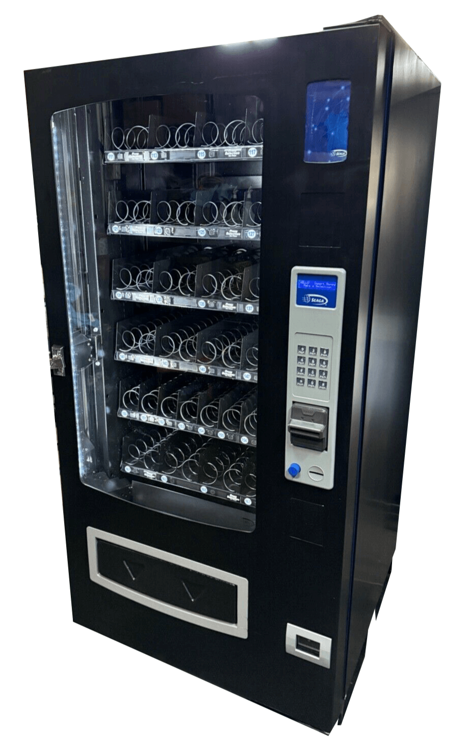 Refurbished Seaga INF4S Infinity Snack Vending Machine — 4-Wide, 32 Selections Refurbished Seaga INF4S Infinity Snack Vending Machine — 4-Wide, 32 Selections