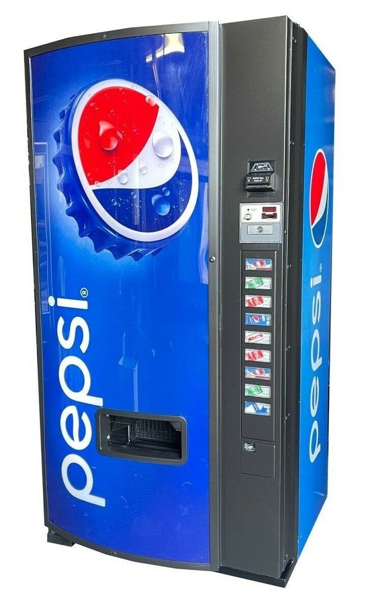 Refurbished Dixie Narco 501E Pepsi Beverage Vending Machine — 9 Selections, 471 Cans Refurbished Dixie Narco 501E Pepsi Beverage Vending Machine — 9 Selections, 471 Cans